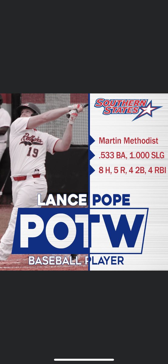 UTSBaseball's tweet photo. Congrats Lance on bringing home the Player of the Week Award in the SSAC. 2nd Redhawk of the year to bring home the award #goredhawks https://t.co/Q3OiTIiU71