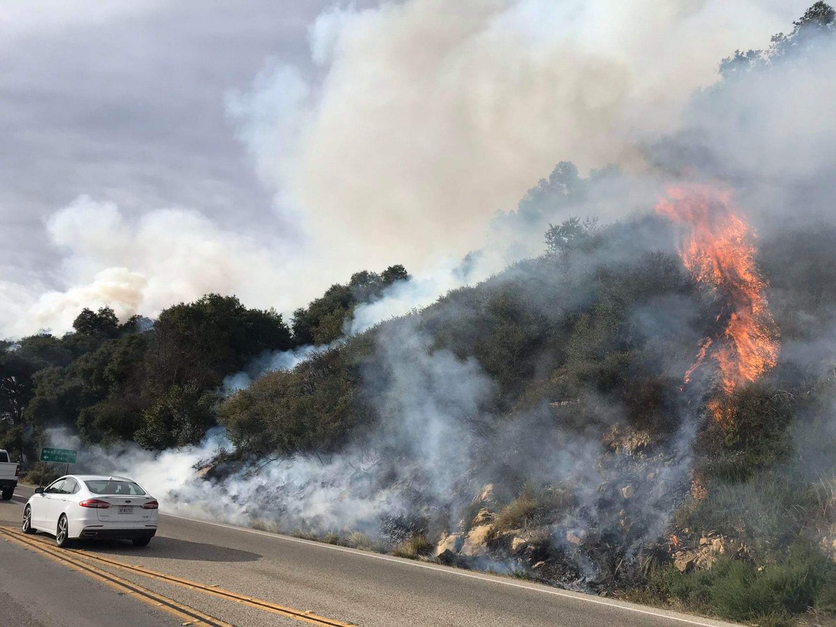 CHP_SantaBarb's tweet photo. #Hwy154 is closed from #StateRoute192 to the Hwy. 154/246 Roundabout near Santa Ynez in Santa Barbara County due to a brush fire near Painted Cave Road. Motorists may use #US101 as a detour. @KEYTNC3 https://t.co/2kKPPn97uW