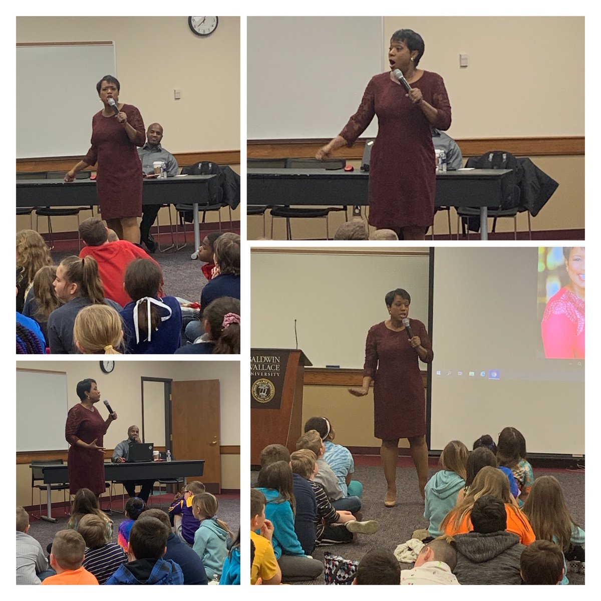 TeamThomLong's tweet photo. The Grindstone Diversity Committee would like to thank @danitaharris for speaking to our students during the Say It Summit today. You were fabulous! Thank you for reinforcing the idea that it is okay to be different/unique! #BeATian @GrindstoneBCSD @BCSDWheeler @mdraves https://t.co/jAUbvpStRY