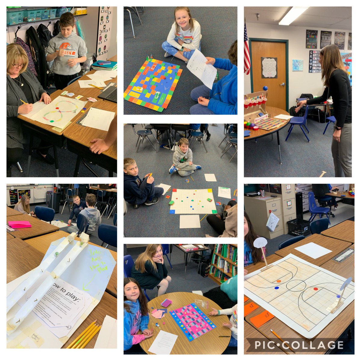 Yes, it’s fun to play math games, and creating games involves: math standards ✅ strategy ✅ probability of winning✅ teamwork ✅ creativity✅ student voice✅ problem-solving✅ and more. Loved the thinking in your room <a href="/MrsKDarby/">Kelly Darby</a> #wgleads #mathchat #math #personalizedlearning