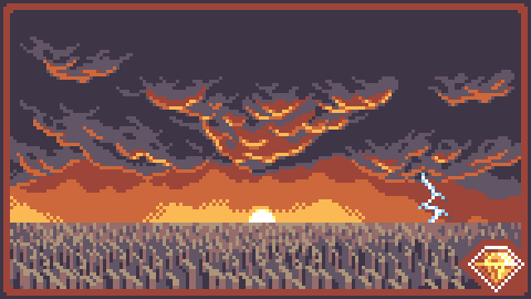 mirrutatep's tweet image. Severity at Sunset

Remember that every storm is only temporary- clear skies shall follow!

Palette: Resurrect 32 by @KerrieLake #resurrect32

#StormCloud #pixel_dailies @Pixel_Dailies #pixelart #ドット絵