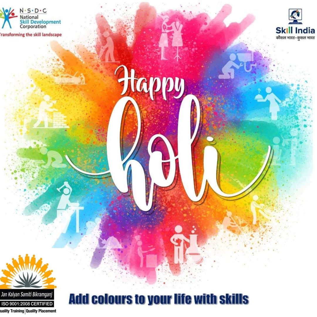 JKSB479's tweet photo. Wish you all a very happy holi, Add colours to your life with skills !! @DrMNPandeyMP @RajKSinghIndia #skillsforlife https://t.co/UCqBhfM9q0