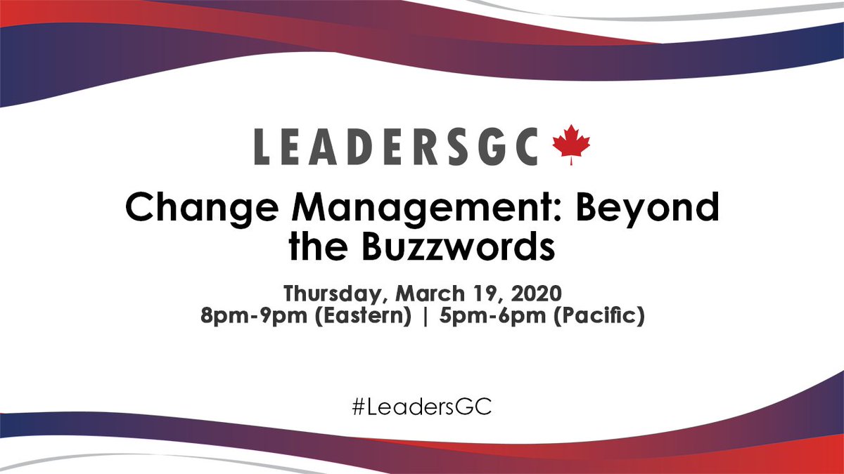 SAVE THE DATE!  We are excited to announce our next chat will be on March 19th discussing Change Management: Beyond the Buzzwords and what it means to you. #LeadersGC #GCChangeManagement