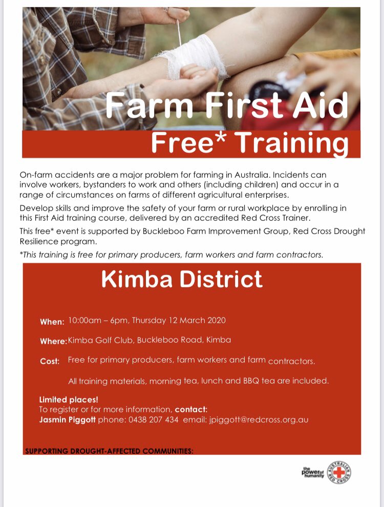 Farm first aid course this Thursday