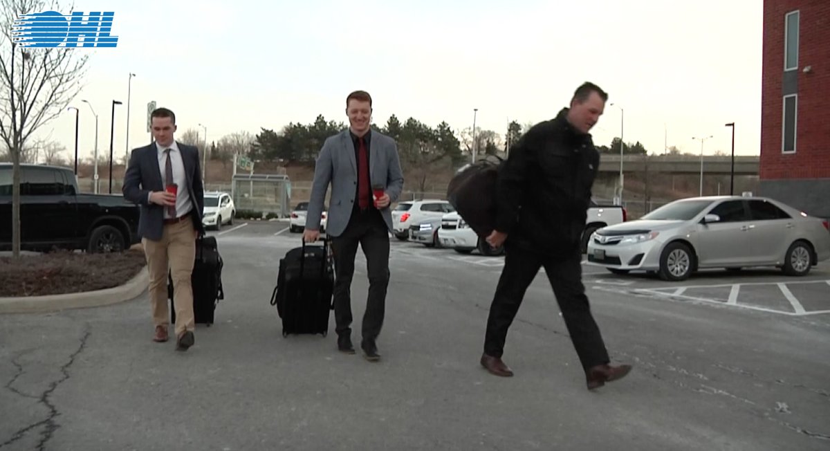 OHLHockey's tweet photo. Rookies and veterans, working together 🦓

Take an inside look at the #OHL Officiating Team as 21-year linesman Kevin Hastings works alongside first-year addition Matt Mannella.

WATCH 📽️: https://t.co/6zwdpKZesh https://t.co/PmTkaCBgSP