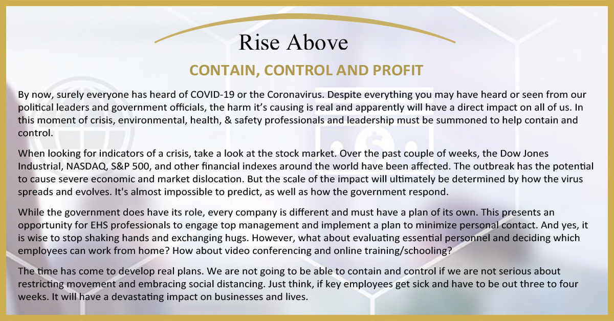 ELLA_VATION's tweet photo. CONTAIN, CONTROL AND PROFIT #Control #COVID19 #coronavirus #SafetyFirst #profit #contain #leadership #SafetyTips https://t.co/2YrqNuUErs