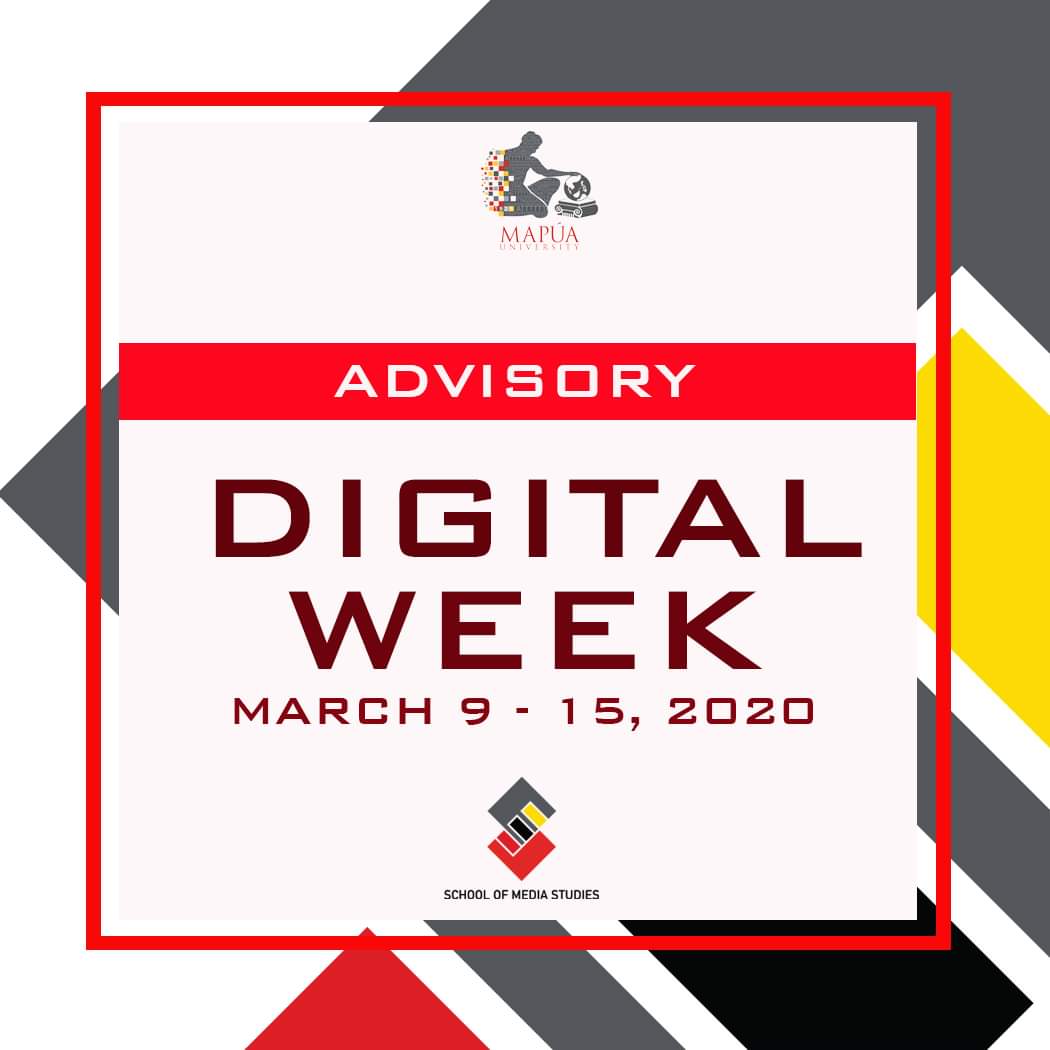 mapuaunivsms's tweet photo. As per Mapua University Administration,  DIGITAL WEEK will be implemented on March 9-15, 2020 to suffice the learning needs of all students  Therefore all students are required to access their Blackboard accounts for online classes, consultations, and submissions. https://t.co/tizW3rdest