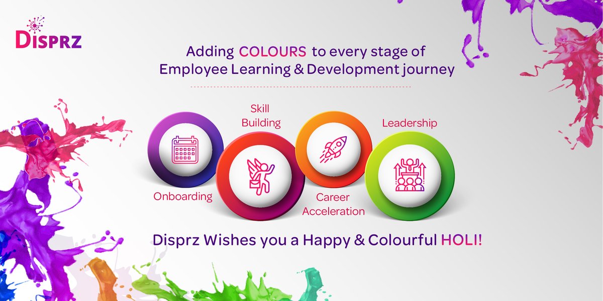 As we continue to add colours to each facet of employee learning journey, Team Disprz wishes everyone a very happy, vibrant and colourful Holi! 
#happyholi #employeelearning #learninganddevelopment
