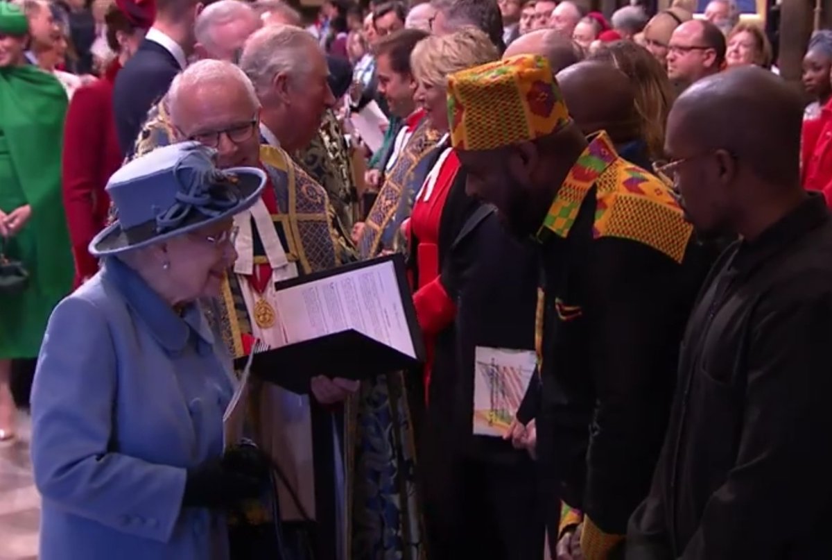 abassonedrum's tweet photo. It was privilege meeting the Royal family again but no handshake this time,
Bless us all. #Westminsterabbey #commonwealth2020 #theroyalfamily #drumming #onedrumrhythms #abassdodoo https://t.co/Mfi4oCmILY
