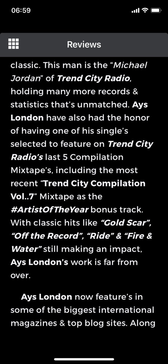 AysLondonPromo's tweet photo. You know you are doing something right when your artist @AysLondon wins @TrendCityRadio award #ArtistOfTheYear for 3 yrs in a row (2017, 2018 & 2019) making 28 #1spotโs & 13 #4ShowSweepโs & 30+ singles in #2spot Then finally get called โMichael Jordanโ of @TrendCityRadio ๐ช๐ป๐๐๐ https://t.co/jWS1whu9ZP