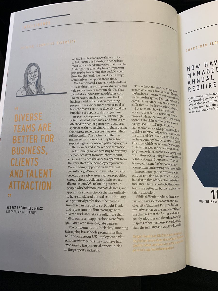 Loving the article by Rebecca Schofield <a href="/knightfrank/">Knight Frank</a> 
Great see a foundation in customer service is one skill set that they are clearly looking for any candidate regardless of whether they have a property qualification or not. 
#RICS #RICSModus #property #builtenvironment #career