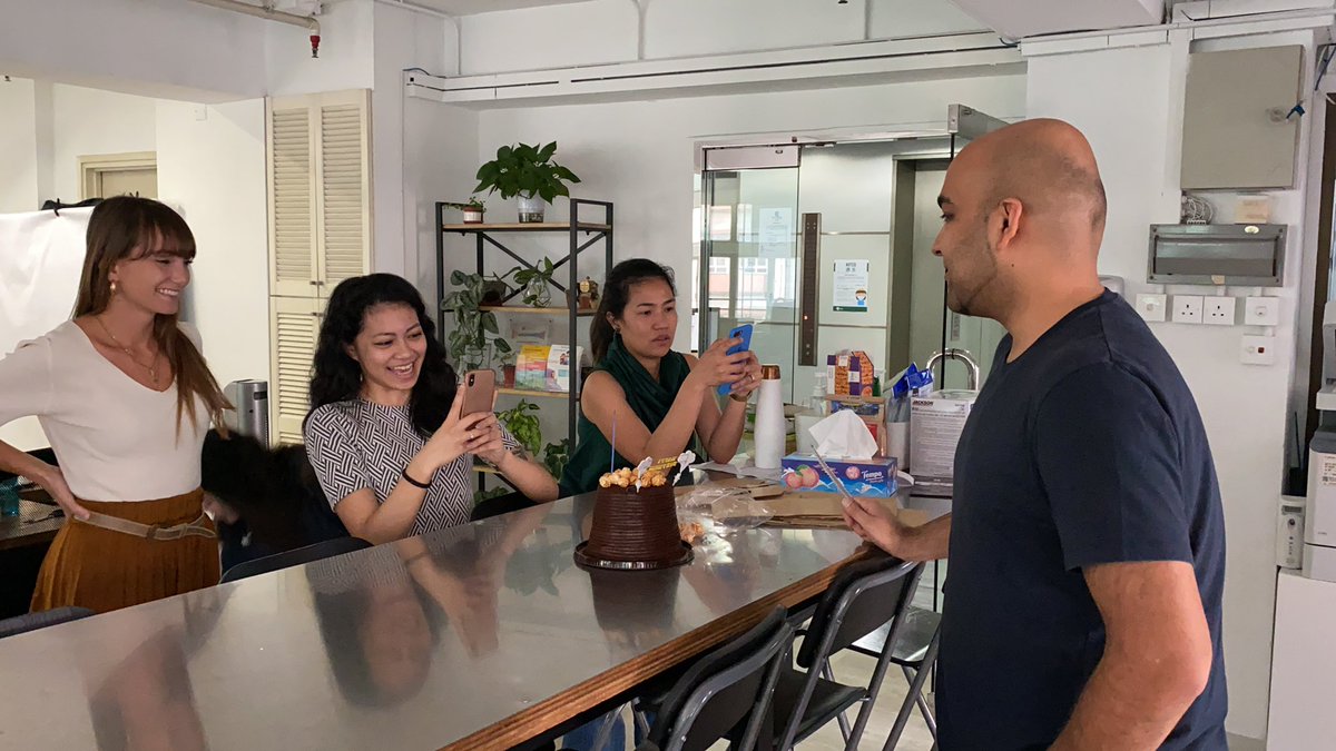 cmgeary's tweet photo. Here is your cake @msaifq but don't you dare cut it until @EducationBSD #marketing team have finished their pictured for the gram. @XyraSace https://t.co/hBU5anma7v