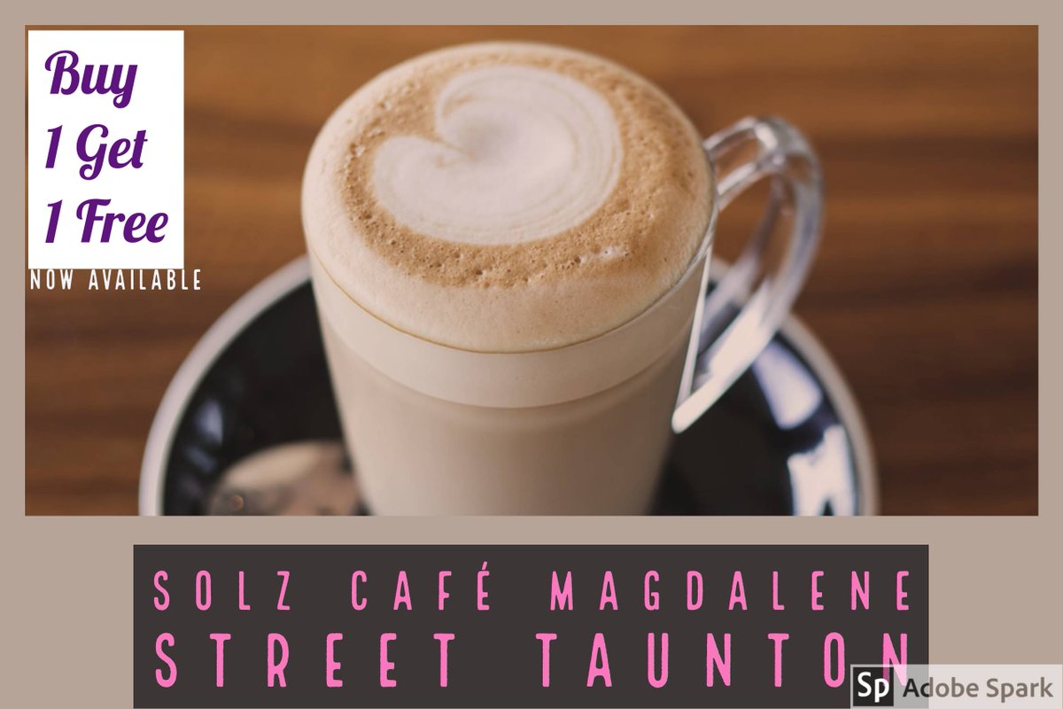 somlovescoupons's tweet photo. Get 1 Free #coffee when you buy 1 at Solz Café Taunton (Magdalene St) until 31st #March

Coupon: https://t.co/DukPnFFAzQ https://t.co/xmfkOonUNn