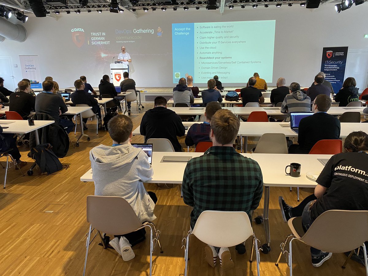 KaiNeuhaus's tweet image. Opening #DevOpsGathering Day by @PRossbach #communicode