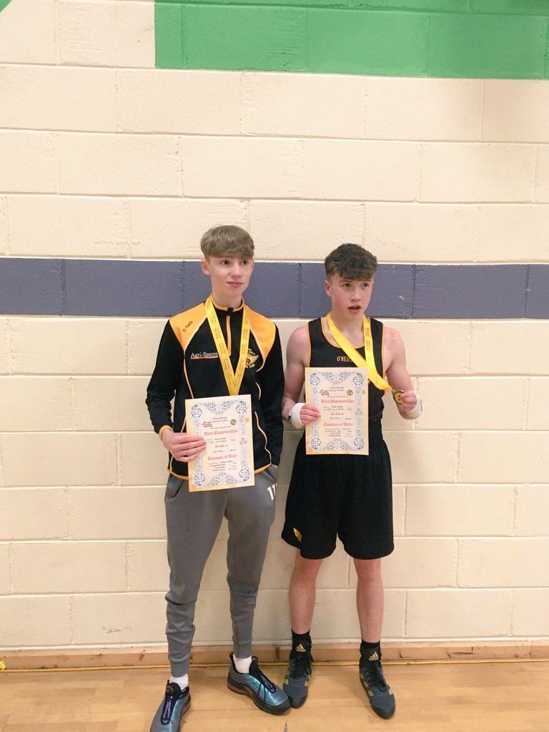 cbsomagh's tweet photo. Congratulations to our two pupils Lorcan Rodgers and Padraig Taggart who won Ulster Boxing Titles at the weekend and will both be competing in the All Ireland’s commencing 20th March!! The boys are coached by our former caretaker Tony and former pupil Cathal!! #CBSBoxing https://t.co/F619m4TpZb