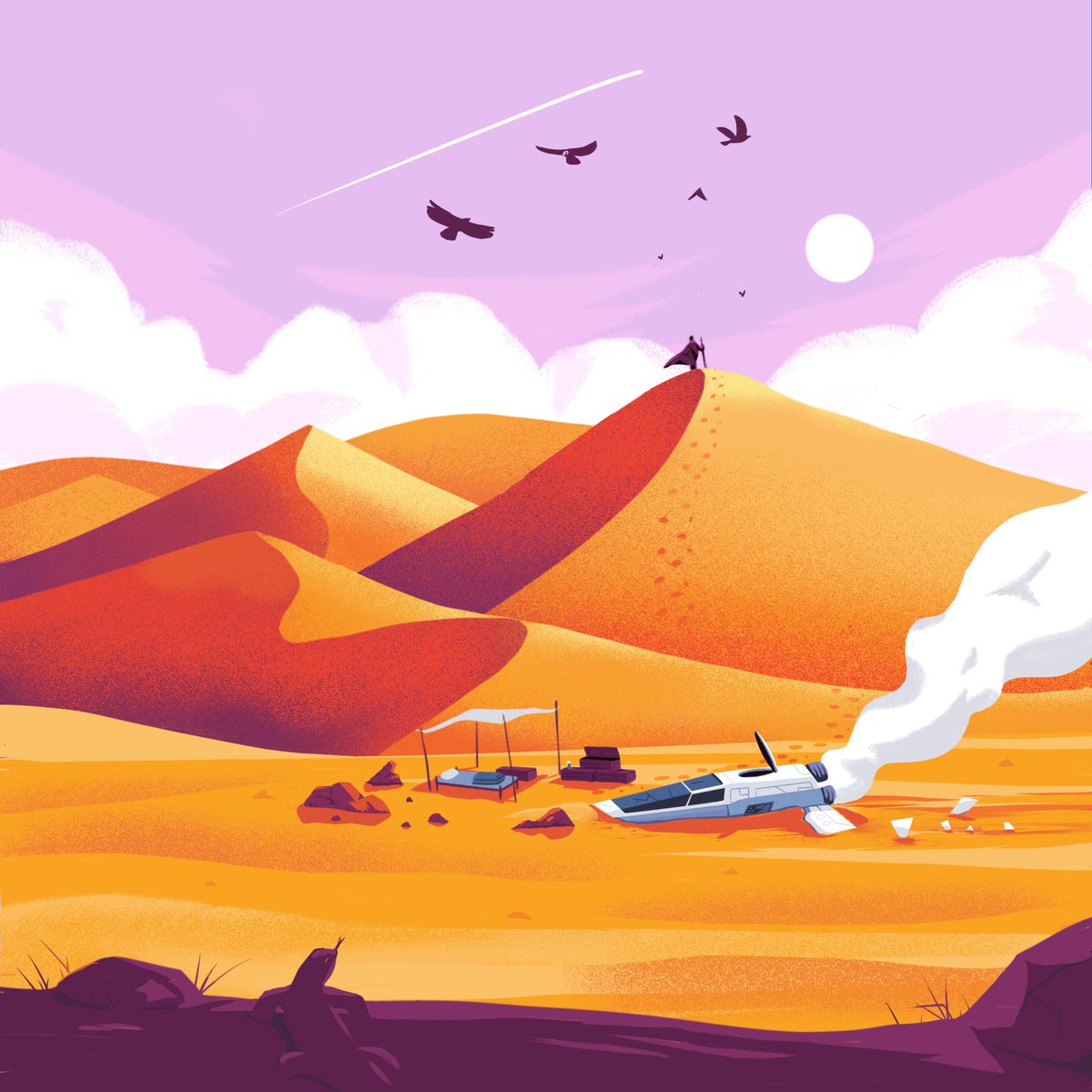 slaterdesign's tweet image. A stranded space traveler that I made last night on @Procreate.