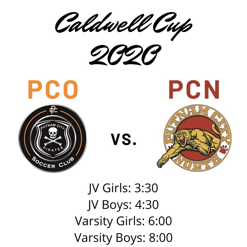 PCHSCrew's tweet image. This Thursday!! Come out and support our Pirate Soccer teams as they honor the life of a former player, and face their biggest rival, PC North. Games will be held at PC North starting at 3:30. #caldwellcup #pcpirates ⚽️☠️🧡