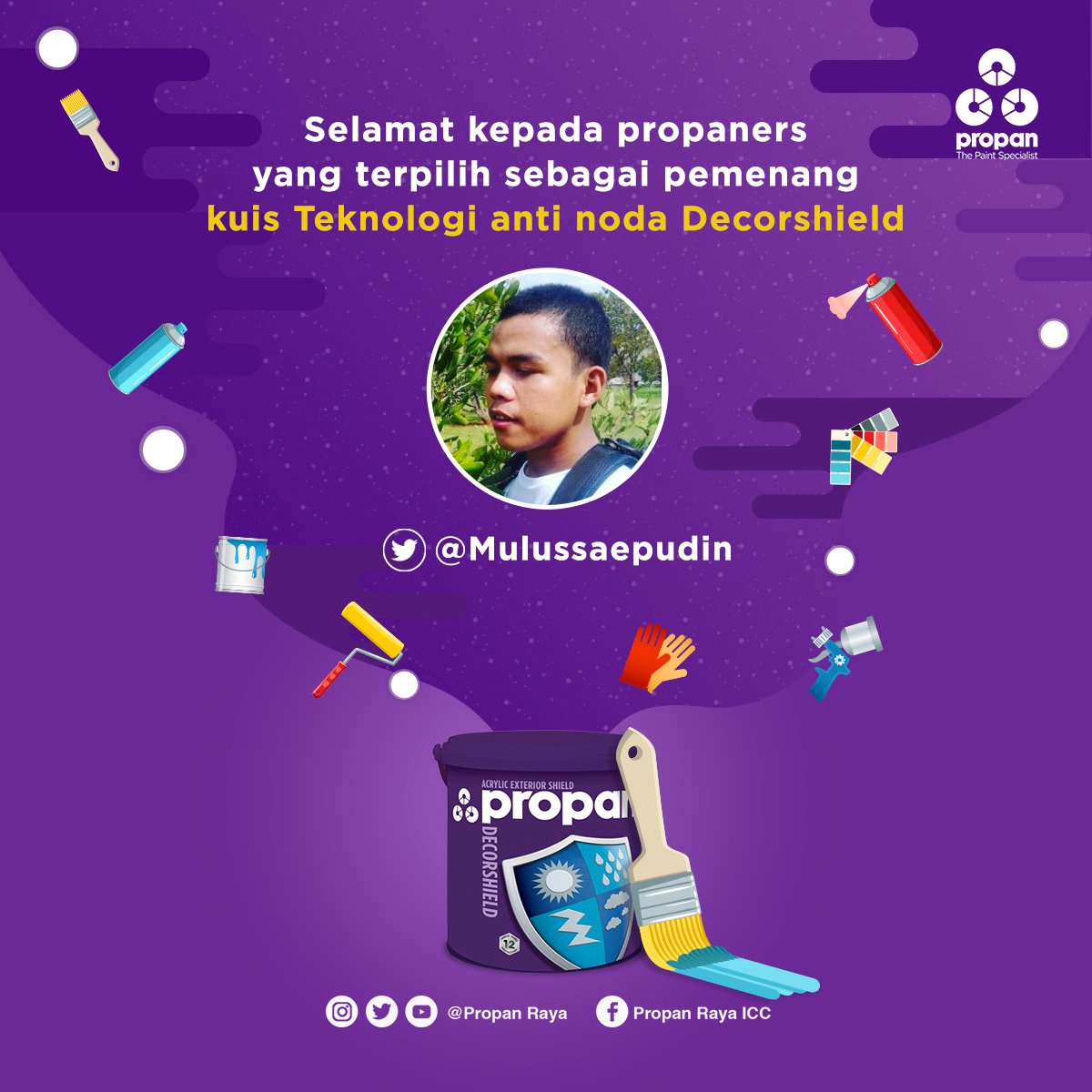 Hallo Propaners, selamat kepada <a href="/mulussaepudin/">MULUS SAEPUDIN🇮🇩</a> yang terpilih jadi pemenang kuis #profun!

Mohon mengirimkan konfirmasi data diri melalui DM ya 😀
#caricatcariPropan
#PropanAndalan