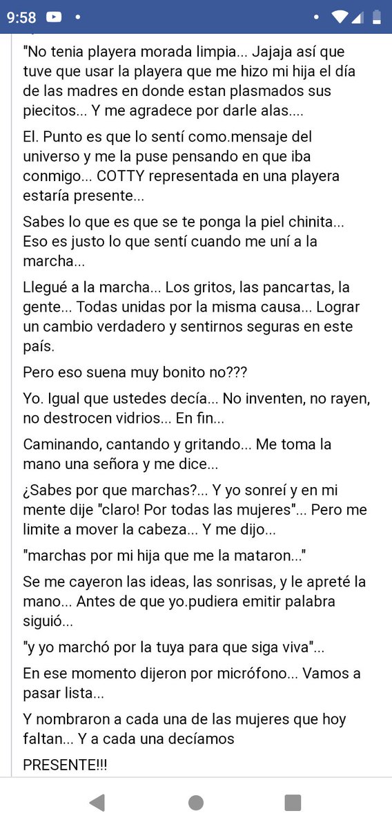 Janeely44's tweet photo. Me dolió tanto leer esto😭💜
#8M2020
#NiUnaMas
#ParoNacionalDeMujeres
#NadieMenos
#Paro9M
#UnDiaSinEllas https://t.co/Mjm6BG8gKQ