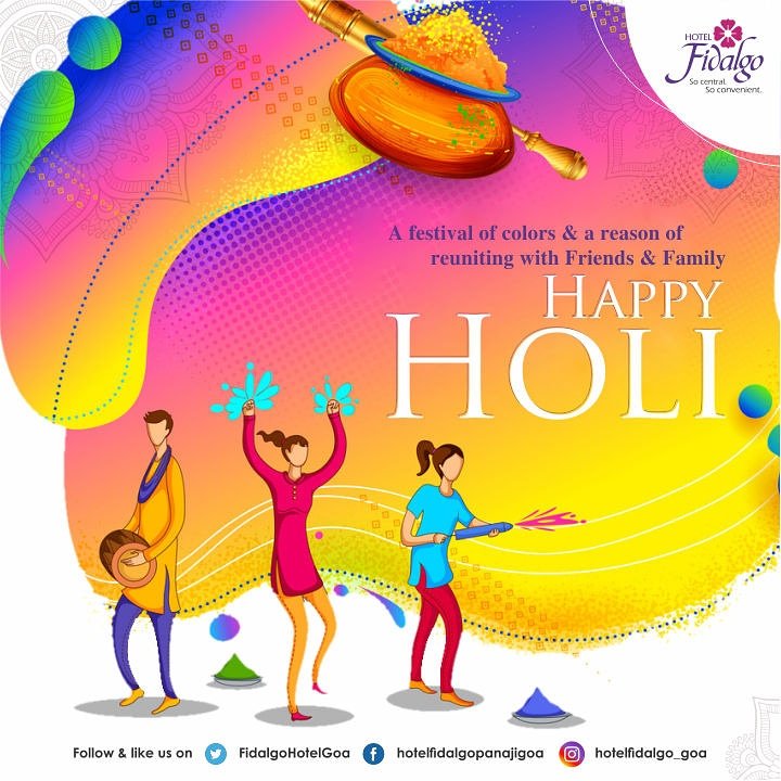 FidalgoHotelGoa's tweet image. Wishing all our patrons Happy Holi! 
#hotelfidalgo #panaji #goa #holiwishes #holidaylunch #buffetlunch #buffetdinner #auntymaria #familyreunionparty #friends #bhojan #legacyofbombay #chillinspice #ogoa