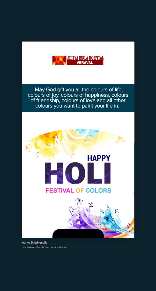 BirlaHospital's tweet photo. Happy Holi to all...Stay Happy &amp; Healthy....!!! https://t.co/Nj4XQdzQGy