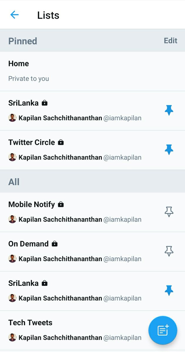 iamkapilan's tweet image. Thank you So much @Twitter. Now we can pin our #Twitter "Lists" to Twitter Home /Timeline.
I wanted this feature for long time. Now i will not miss any tweets from my close Twitter friends 😍😍
@wongmjane check this out!

#TwitterUpdate #TwitterFeature #Tech #News #New #Update