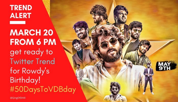 CharanDHFVD's tweet photo. Get Ready Rowdies✌
@TheDeverakonda's Birthday Celebrations Starts On This March 20th 6pm..
#VDBDAY
@ananddeverkonda
@HEROVIJAY9
@VDFCWorldWide
@VdfcEluru
@LeelaRamesh9
Waiting Rowdy star fans 😍
From Leela Ramesh youth Eluru 💪💪 https://t.co/9ivB6txkCd