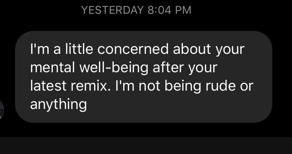 OliverHeldens's tweet photo. Wait what? 😅 Can people hear in music if the artist is mentally not 100%? Or is this just 1 big diss lol... I am bipolar, but don’t be concerned, I’ll continue pushing the boundaries of my musical horizon &amp; I’m only getting started really. Thanks 4 caring though ✌🏼 https://t.co/9cFGTEX0po
