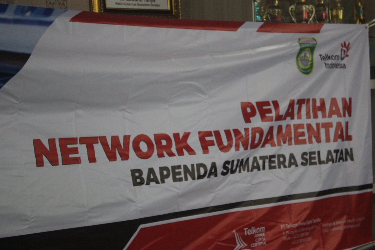 PELATIHAN NETWORK FUNDAMENTAL BAPENDA PROVINSI SUMATERA SELATAN DI RUANG RAPAT DWP BAPENDA LANTAI II, HARI SELASA 10/03/2020 MULAI PUKUL : 10.00 WIB s.d SELESAI