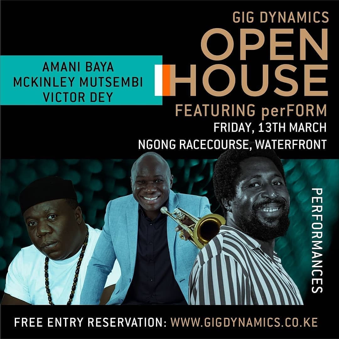A triple threat is an understatement! 
Let <a href="/amanibaya/">Amani Baya</a>, <a href="/VictorDeyJr1/">Victor Dey Jr.</a> &amp; @MacMutsembi  overwhelm your senses with their performance at the #GigDynamicsOpenHouse on the 13th of March at Ngong Racecourse 

Register here  gigdynamics.co.ke 
Entrance is FREE! 
 #JengaCCI