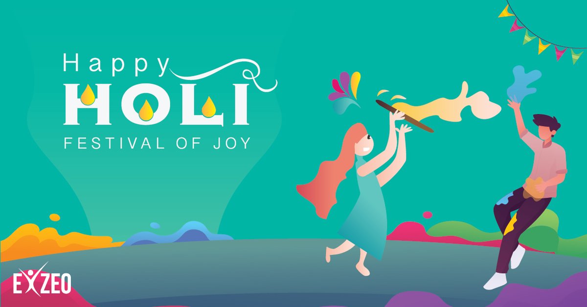 ExzeoIndia's tweet photo. Life comes with different shades and each day we discover and embrace the colorful world around us. May your life be as colorful and wonderful as each and everyone at Exzeo! A very happy Holi from team Exzeo!
#Holi2020 #ExzeoWishes #LifeAtExzeo #Exzeo https://t.co/sSKZ6SFceP
