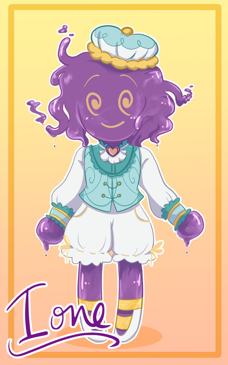 Finally decided on a final design and did a colored pic of my polteageist gijinka, Ione ! She babbey! (except not rly cuz she's kind of the mom friend of the team and can be strict lol)