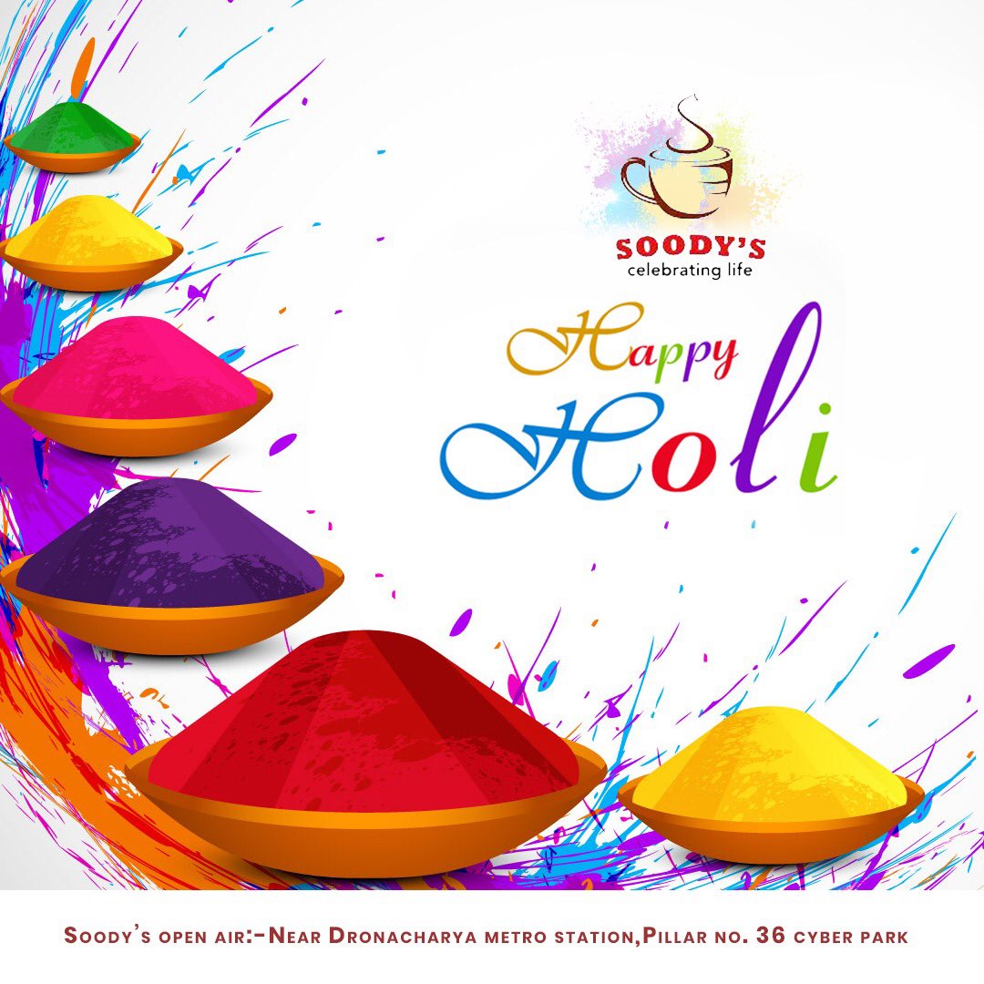 SoodysOfficial's tweet photo. Wishing you all a very Happy Holi from team @soodys_official!! 🎉🎉
#happyholi #delhiblogger #delhifoodie #indianfestival #gurugram #gurgaon #contestgiveaway #freemeal #dwarka #gtbnagar #giveawayindia #sodelhi #dfordelhi #zingyzest #delhicafe https://t.co/JHrC76iyDH