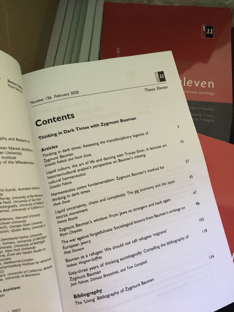 Thesis Eleven Journal Hard Copies Arrived Today Great Issue Thinking In Dark Times With Zygmunt Bauman T Co Ovnqohckrc