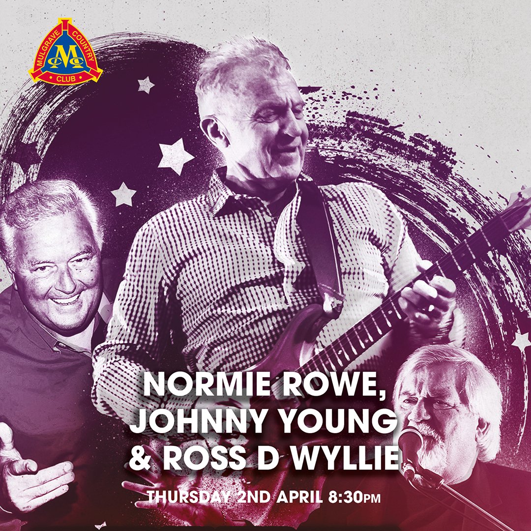 Three legends of Australian show business join forces for a fun filled evening of classic hits, stories &amp; amazing music at #MulgraveCC

Tickets only $47 each - SHOW ONLY
On Thursday 2 April 2020 at 8:30pm
