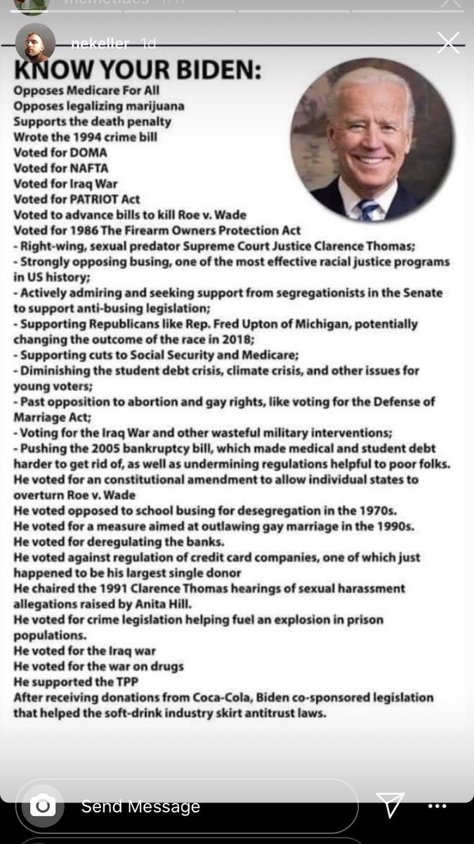 sashadeana's tweet photo. @sehomemcmasters @SuzyQEyes @brooklynnygirl @JoeBiden What’s wrong? I have a list. I don’t vote republican and I’m not starting a Biden. https://t.co/FyVRhwHJpx