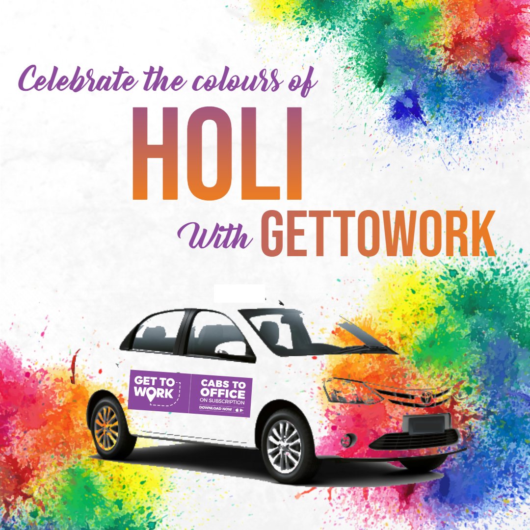 GetToWork5's tweet photo. GetTowork celebrates this #Holi by sending you the colors of happiness &amp; joy.
.
Wishing you all a Holi filled with the colours of joy &amp; bliss. #HappyHoli #holi #colours #HoliFestival #holifestivalofcolours #holifestival2020 #holifestival2k20 #holifestivalofcolors https://t.co/sxVcNZP05J