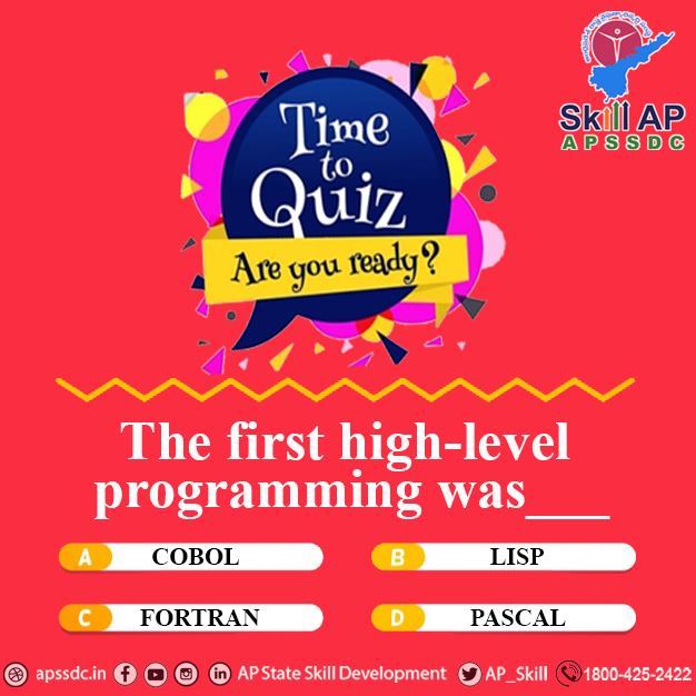 AP_Skill's tweet photo. #SkillAP_APSSDC
Its Time for Quiz...
Are you ready.?
Comment your Answer
#SkillUP
#Quiz #APSSDC
#APbestinskilldevelopment https://t.co/0F633kTWP0