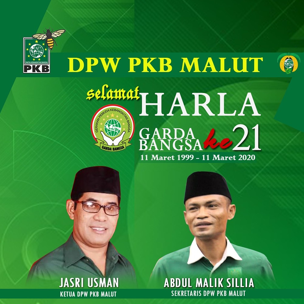 pkb_malut's tweet photo. Selamat Harlah #GARDABANGSA ke-21.

#pkb #melayaniibupertiwi #ternate #malukuutara #harlah #hut #lebah https://t.co/gHgfVWePRk