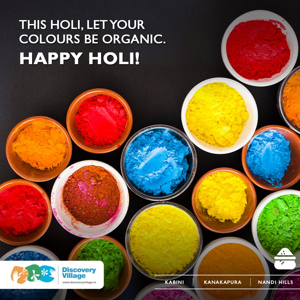 Team Discovery Village wishes you all a safe and wonderful Holi! May this festival of colours bring happiness and joy to your lives.
Happy Holi!

#Holi #HappyHoli #Colours #Organic