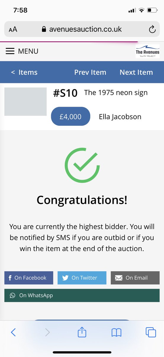 _ella_jacobson's tweet photo. @coupdemain @the1975 @AvenuesYouth79 ME A DUMB BITCH ACTUALLY PLACED A BID WITHOUT THINKING IT WOULD GO THROUGH SOMEONE PLEASE OUTBID ME https://t.co/1sTwoEpGGT