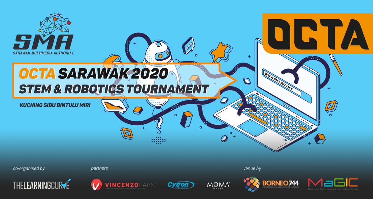 Malaysia's First #eSports STEM &amp; Robotics Tournament 

Construct, Code &amp; Compete in the OCTA Arena this #PiDay only at <a href="/borneo744/">Borneo744</a> Kuching

Workshops (14 &amp; 15 March) 0900-1700
Tournament (20 - 22 March) 0900-1700

Brought to you by @sma_kuching