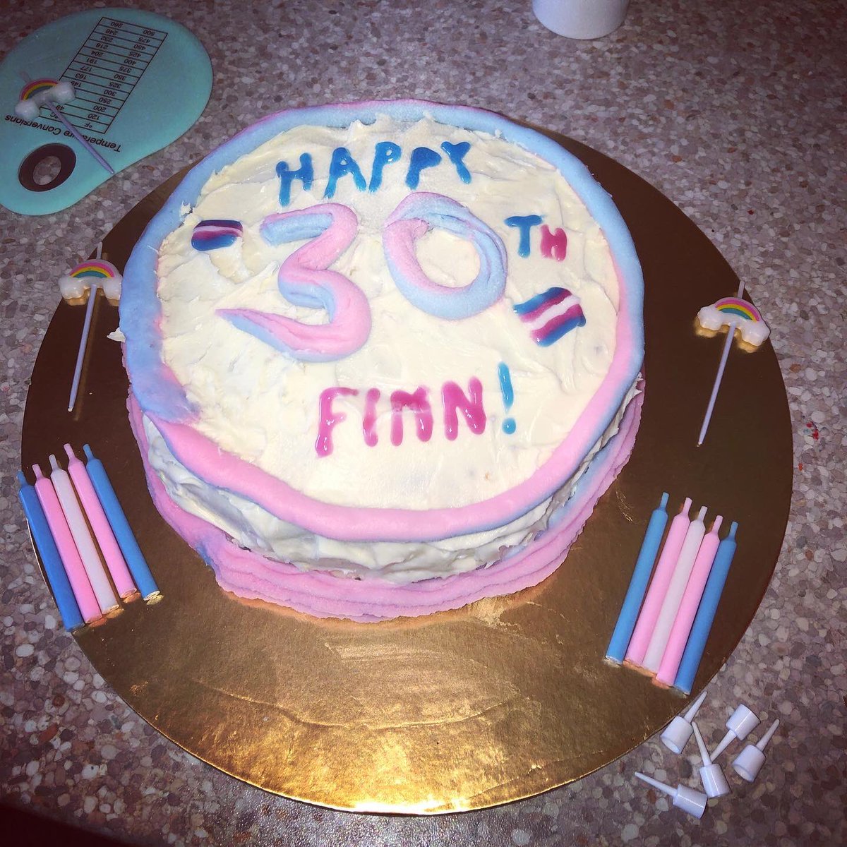 ladymede's tweet photo. Because IG wasn’t enough, I made this trans flag birthday cake and I am PROUD #trans #transcake #transpride https://t.co/ulmEGVzUqK