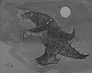 らっこまん７ No Twitter オリジナルデザイナー熊谷健氏のブラックキングイラスト デザイン画を描き直したものではないだろうか レッドキングのコンセプト通りに頭は小さく描かれている 造形段階で頭部が大きくなったことで 結果的にゴモラ ザラガスの威圧感が