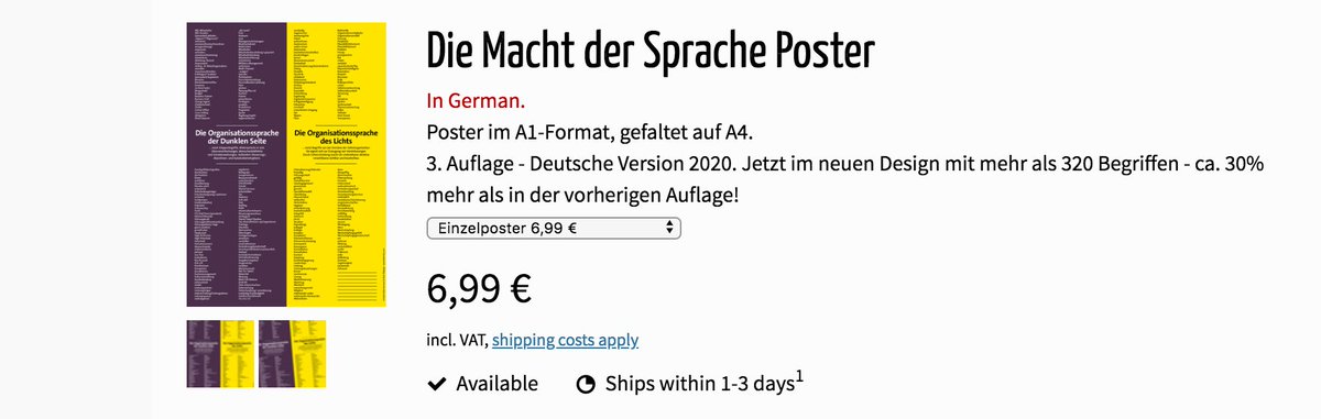 NielsPflaeging's tweet photo. Sehr empfehlenswert:
Unser Poster "Macht der Sprache" - jetzt in der 3. Auflage, mit 30% mehr Begriffen. Erhätlich im @RedForty2-Webshop!
https://t.co/Lsru8ksgJC #BetaCodex #MachtDerSprache https://t.co/O4LwnFMwfn