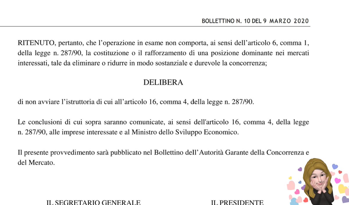 Sentenza Storica <a href="/antitrust_it/">Autorità Antitrust</a> autorizza acquisizione dell'intero capitale sociale di Auchan da parte di Bdc, società veicolo controllata da @fpugliese_conad    Condizionata ma suggellata da un "Grande Si" 🇮🇪 <a href="/AuchanSma/">Collaboratori Auchan & SMA</a> <a href="/CINZIABURINI/">Cinzia Burini</a> <a href="/manageritalia/">Manageritalia</a> @retailwatch_it <a href="/GinoIlGrande8/">Gino Il Grande</a>