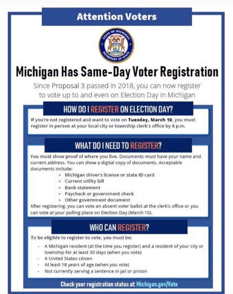 ProgressivePlt's tweet image. 🗣MICHIGAN VOTERS 🗣 You can still register to vote, there's no excuses. 

@People4Bernie @BernieSanders 

#VoteForBernie #NotMeUs #Bernie2020 #BernieTownHall