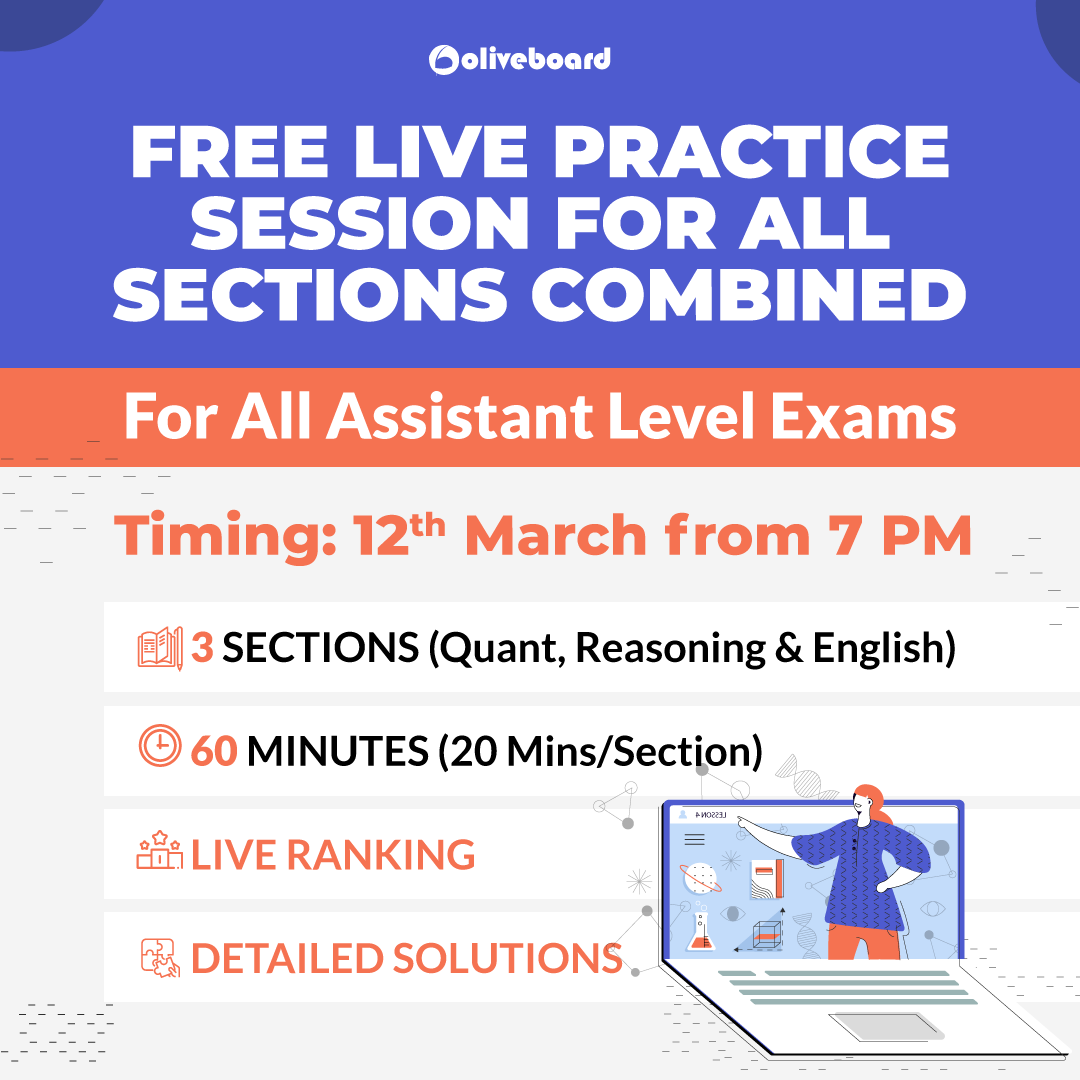 Oliveboard's tweet photo. Free Live Practice Session for All Sections Combined on March 12th. Don't Miss It! 

#Oliveboard #LPS #LivePracticeSession #SBIClerk #SBIClerk2020 #RBIAssistant #FreeLPS #TopFaculty https://t.co/ve2BVQXyBf
