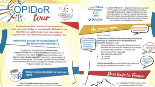 INIST_CNRS's tweet photo. 🚆Ce 10/03 la Délégation @CNRS_HdF #CNRS_DR18 #Lille espace Baïetto accueille l'#OpidorTour de l’@INIST_CNRS.
👉Au programme : des outils et services pour vous accompagner à la gestion et la valorisation des #donnéesderecherche.
#DMPOPIDoR #CatOPIDoR #PidOPIDoR #GopenDoRe https://t.co/gBDebT8Pgl