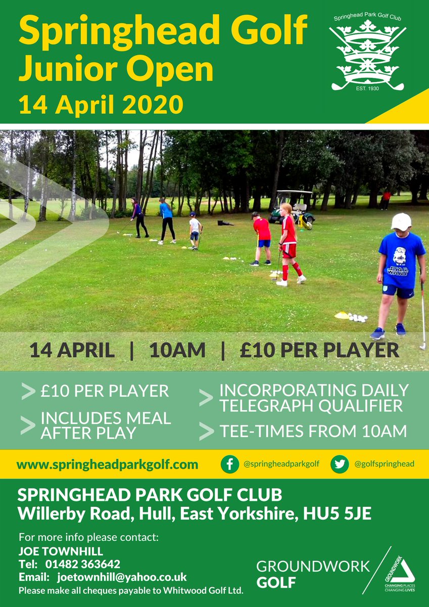GolfSpringhead's tweet photo. Junior Open 14th April 2020. https://t.co/RSURhuLJpE